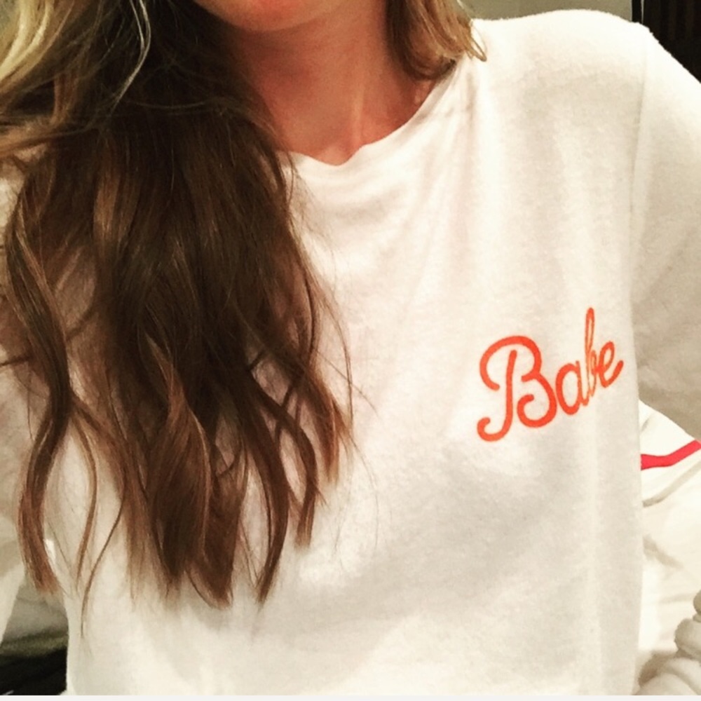 PRE-Owned Last one! Wildfox “Babe” Beach White Sweater